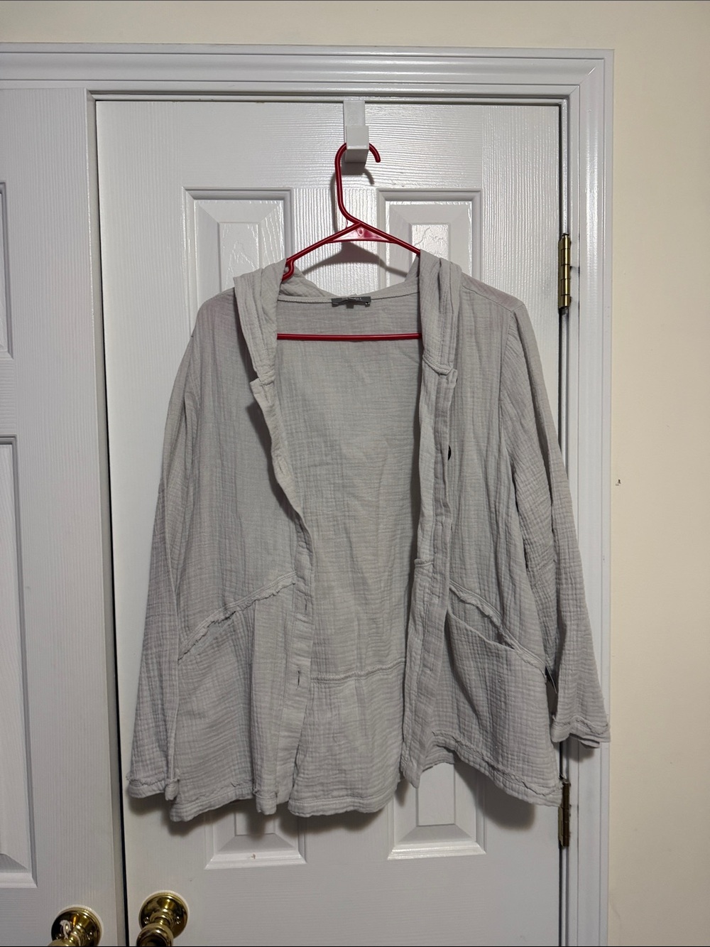 Habitat Light Gray Hooded Open Cardigan Jacket